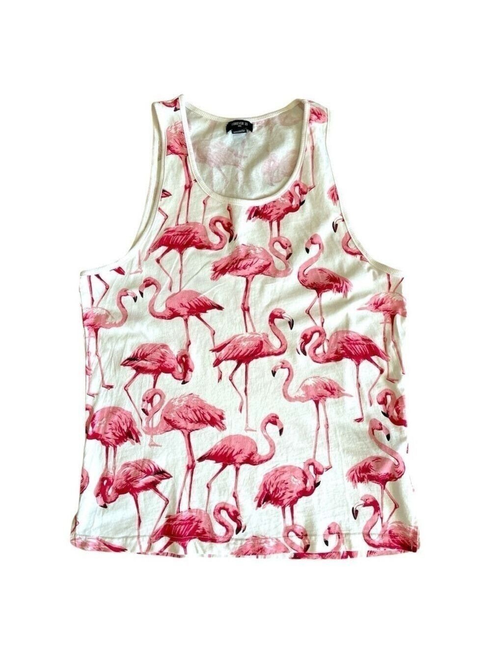 Forever 21 Mens Sleeveless Tank Top with Flamingo Print Size Small